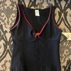 Black and Red supplex activewear top